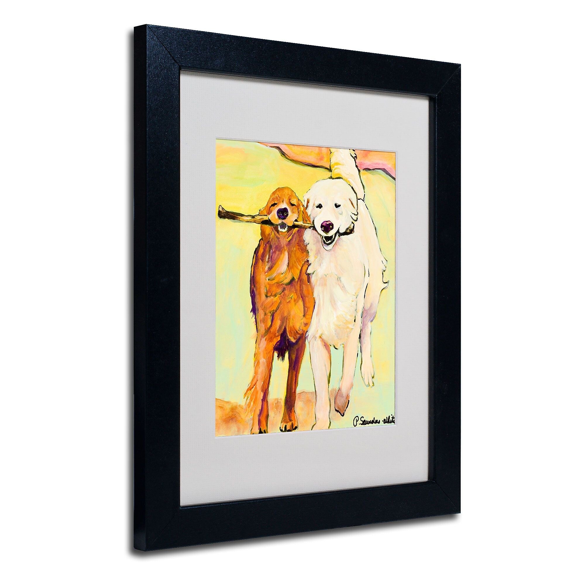 Trademark Fine Art Pat Saunders 'Stick With Me 1' Matted Art Black Frame 11x14 Inches