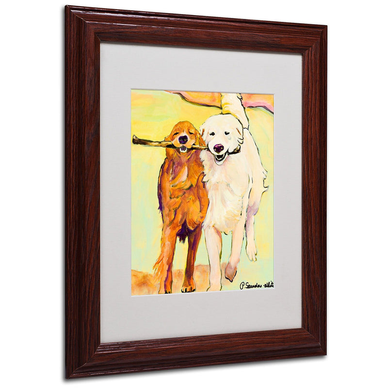 Pat Saunders 'Stick With Me 1' Matted Framed Art - 11x14 Inches - Wood Frame