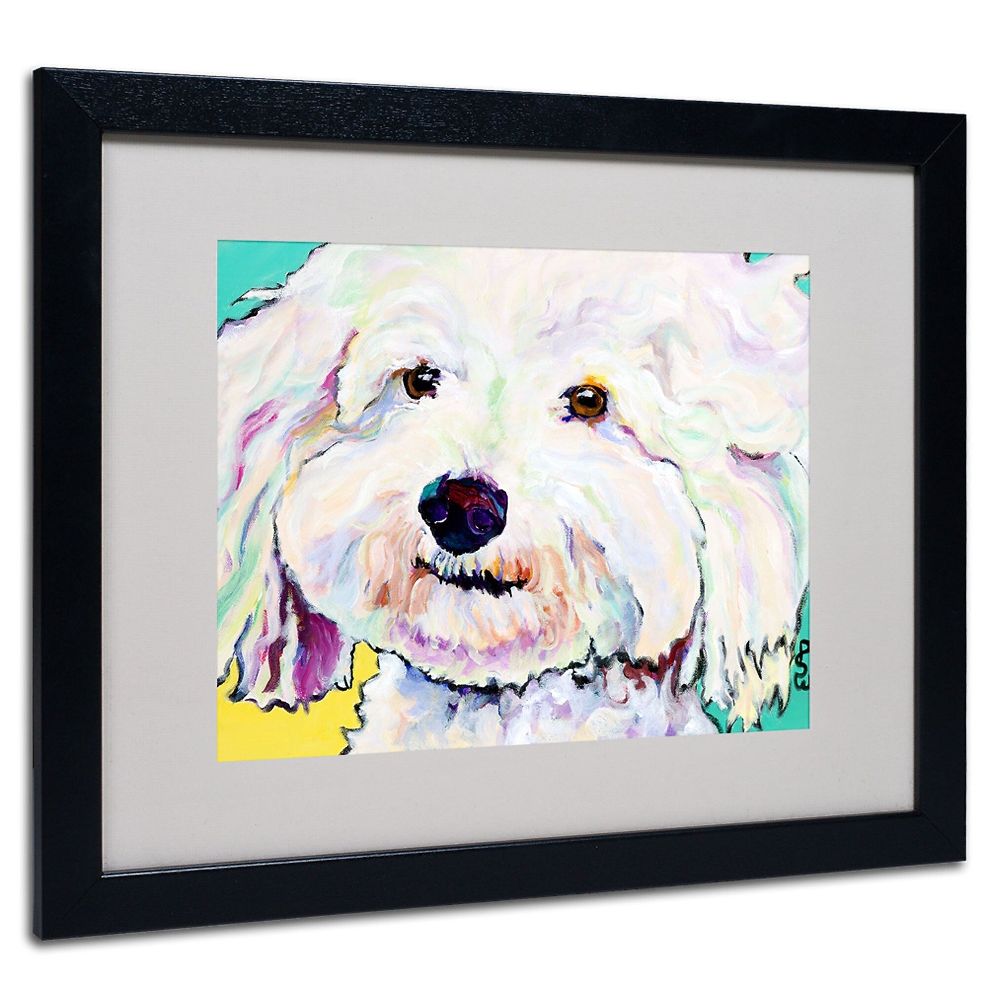 Trademark Fine Art Pat Saunders-White 'Buttons' Matted Art Black Frame 16x20 Inches