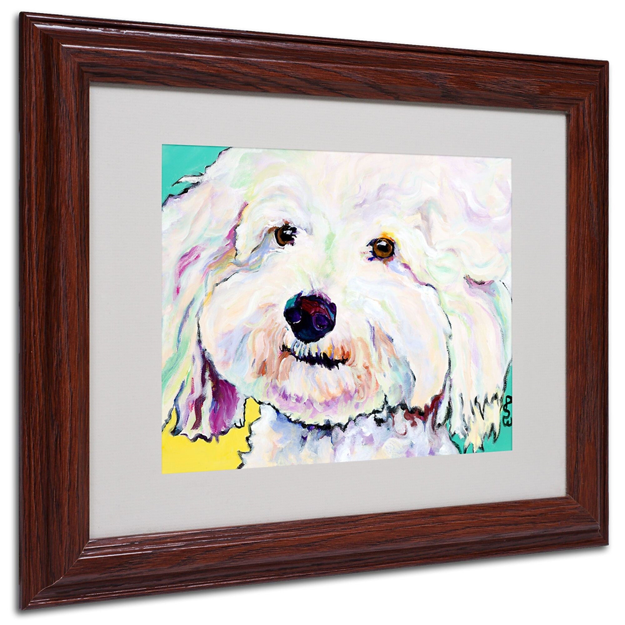 Pat Saunders-White 'Buttons' Framed Matted Art - 11x14 Inches - Wood Frame