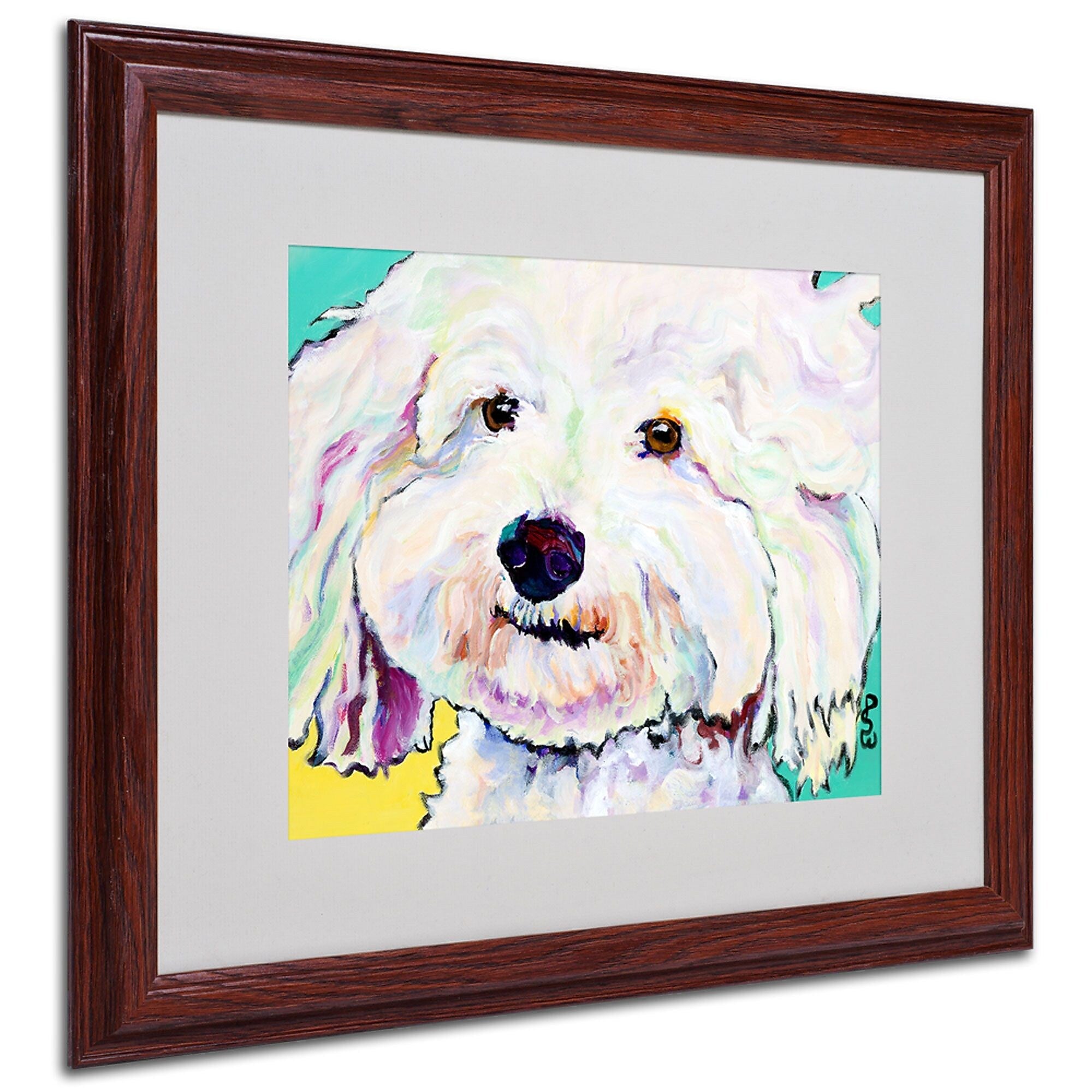 Pat Saunders-White 'Buttons' Framed Matted Art - 16x20 Inches - Wood Frame