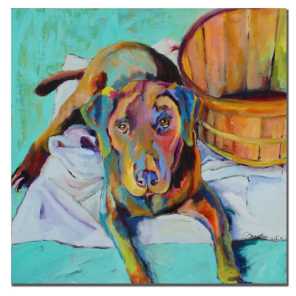 Trademark Fine Art Pat Saunders-White 'Basket Retriver' Canvas Art 18x24 Inches