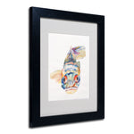 Trademark Fine Art Pat Saunders-White 'Blue Fish' Matted Art Black Frame 11x14 Inches
