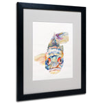Trademark Fine Art Pat Saunders-White 'Blue Fish' Matted Art Black Frame 16x20 Inches