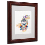 Pat Saunders-White 'Blue Fish' Framed Matted Art - 11x14 Inches - Wood Frame