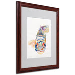 Pat Saunders-White 'Blue Fish' Framed Matted Art - 16x20 Inches - Wood Frame