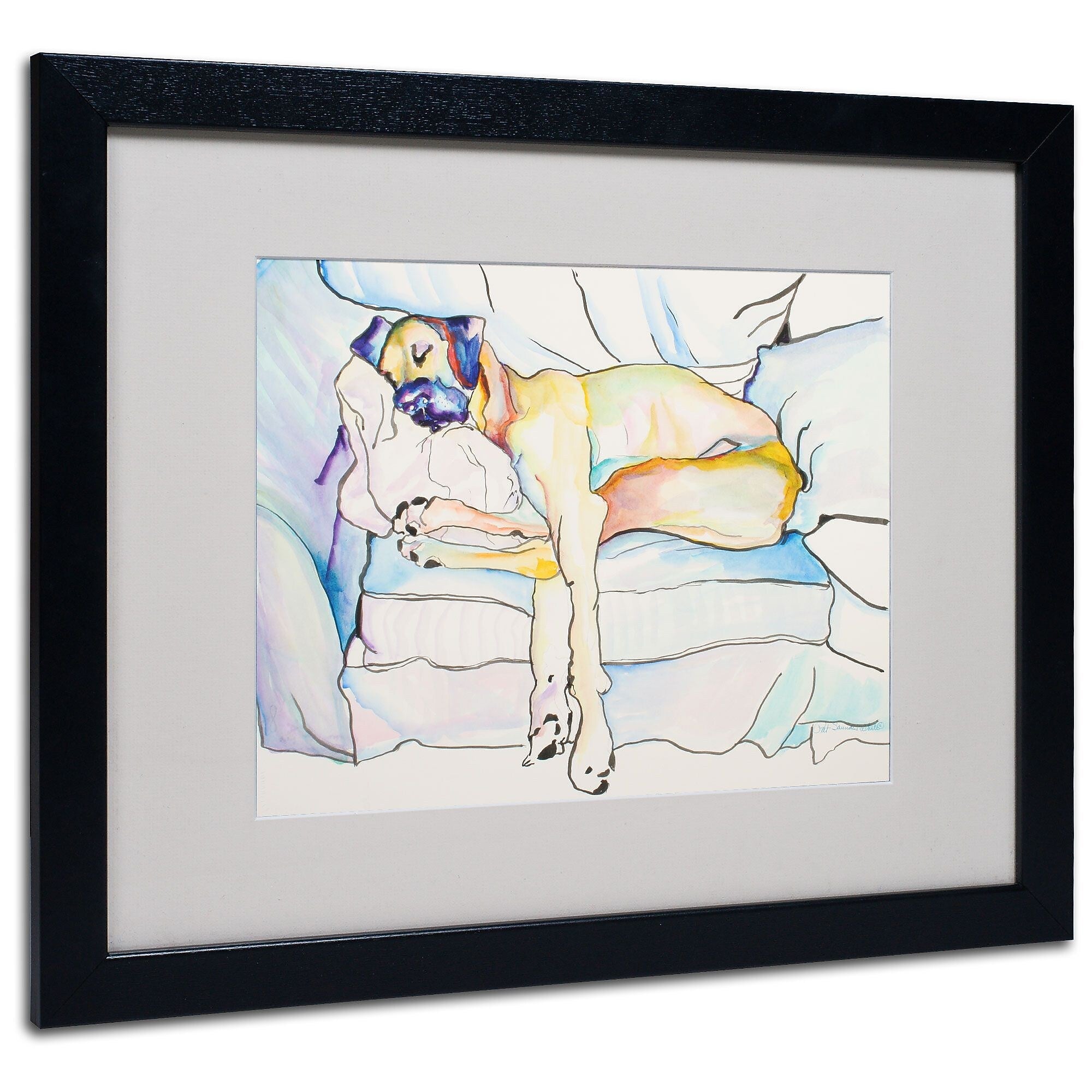 Trademark Fine Art Pat Saunders 'Sleeping Beauty' Matted Art Black Frame 16x20 Inches
