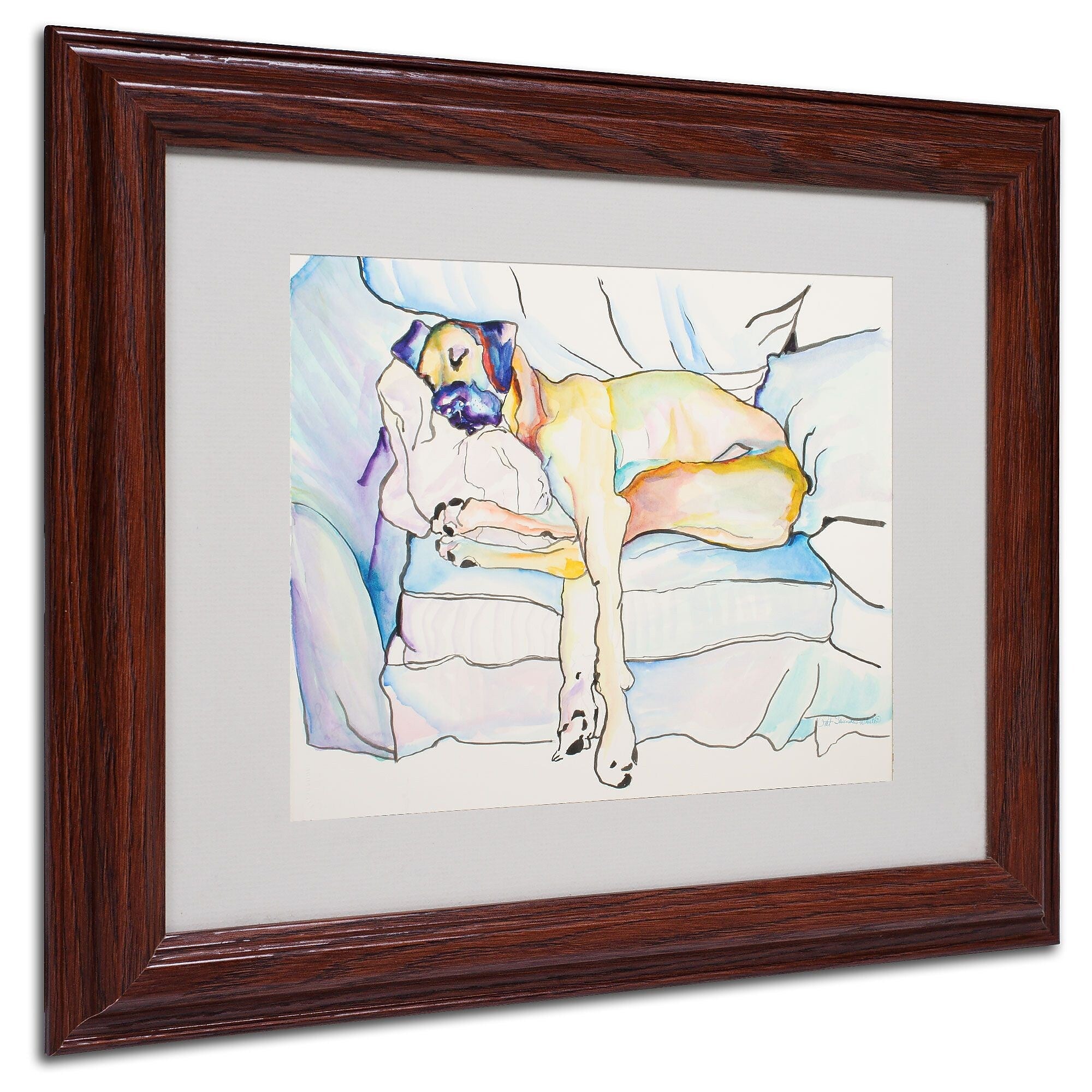 Pat Saunders 'Sleeping Beauty' Matted Framed Art - 11x14 Inches - Wood Frame