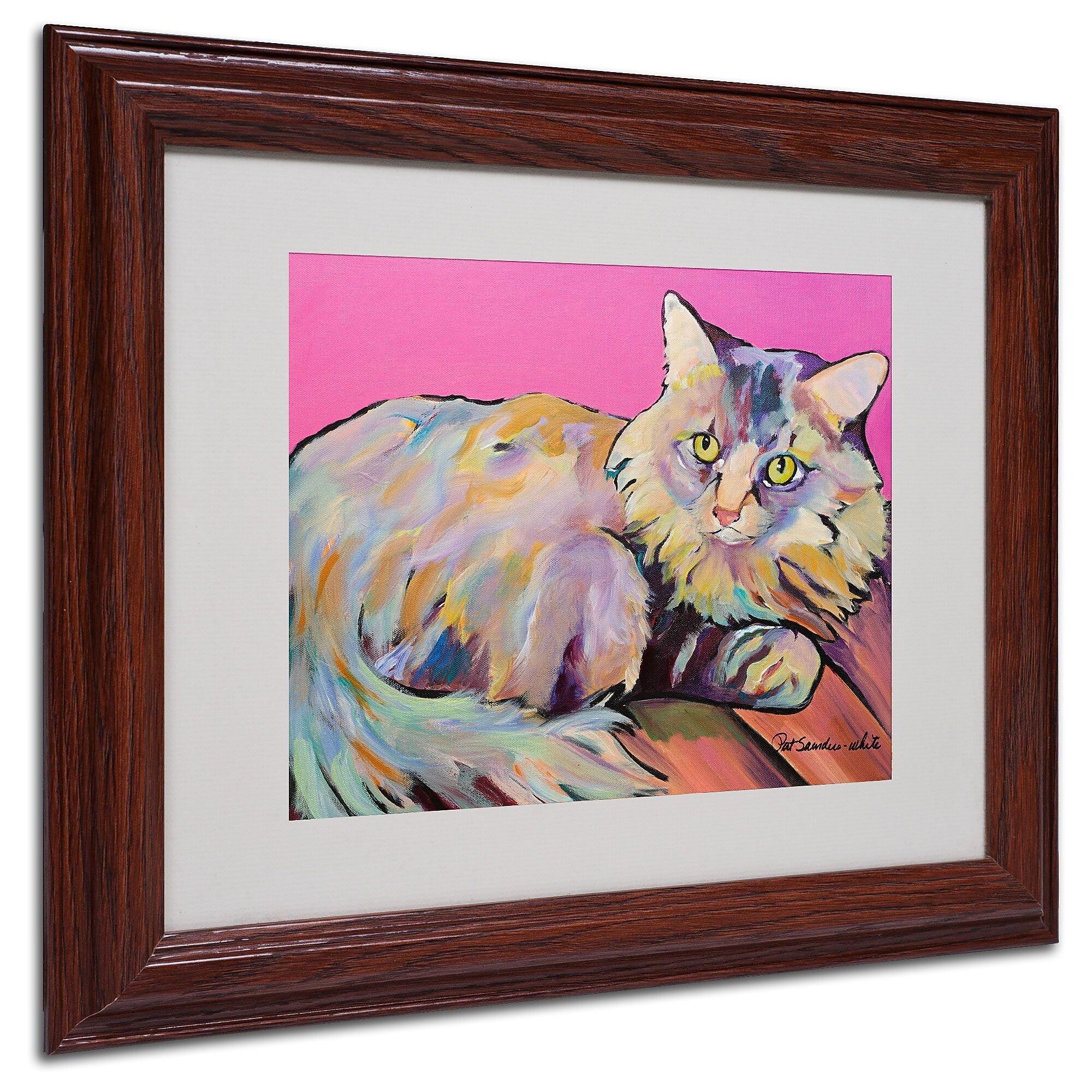 Pat Saunders 'Catatonic' Matted Framed Art - 11x14 Inches - Wood Frame
