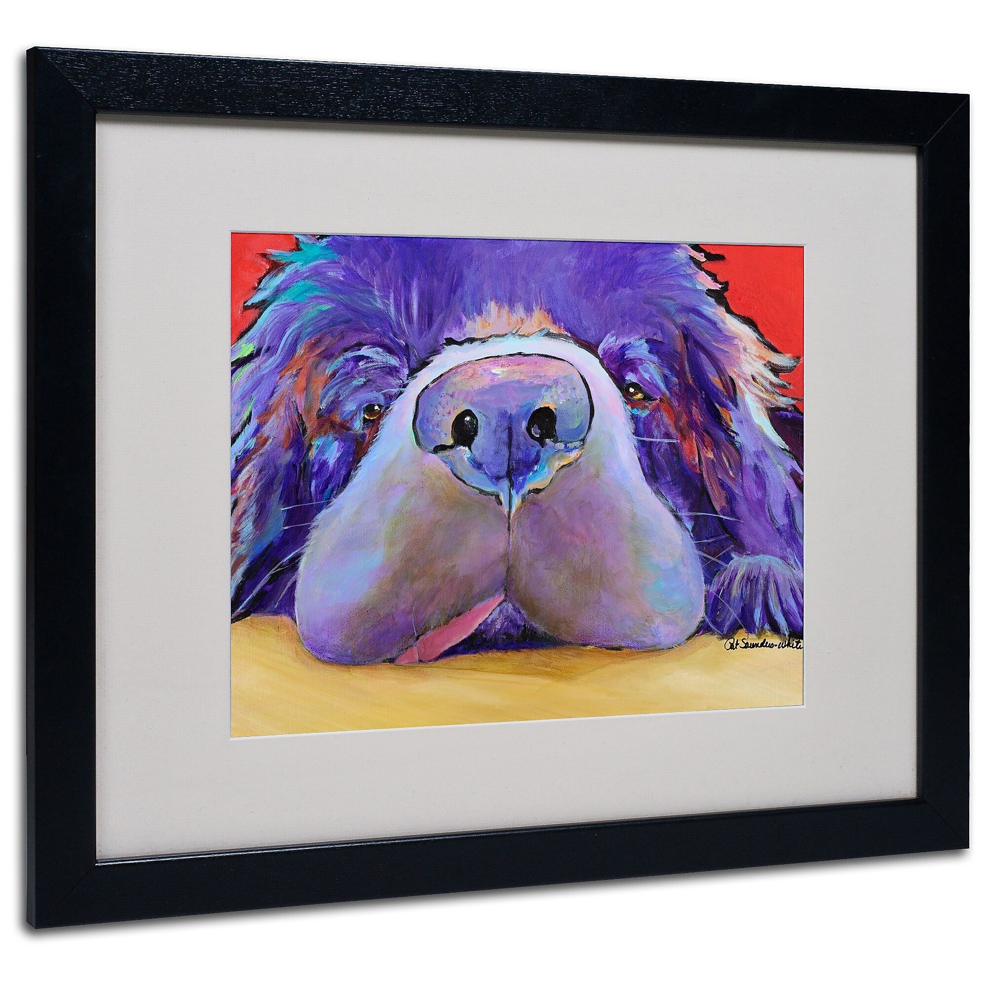 Trademark Fine Art Pat Saunders 'Graysea' Matted Art Black Frame 16x20 Inches