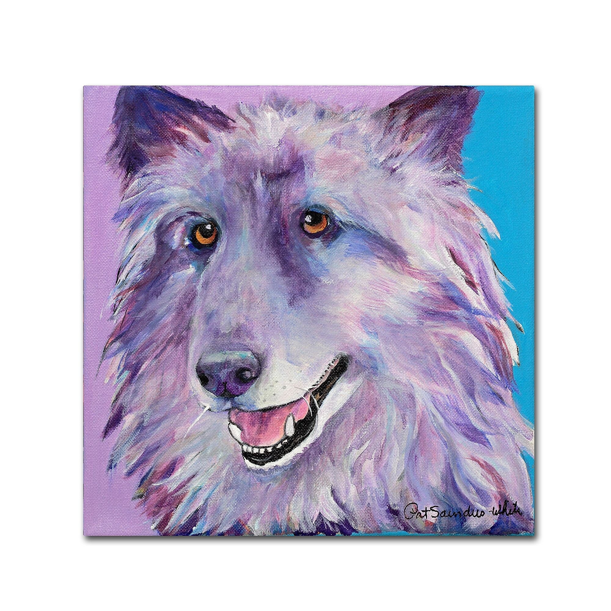 Trademark Fine Art Pat Saunders 'Puppy Dog' Canvas Art 35x35 Inches