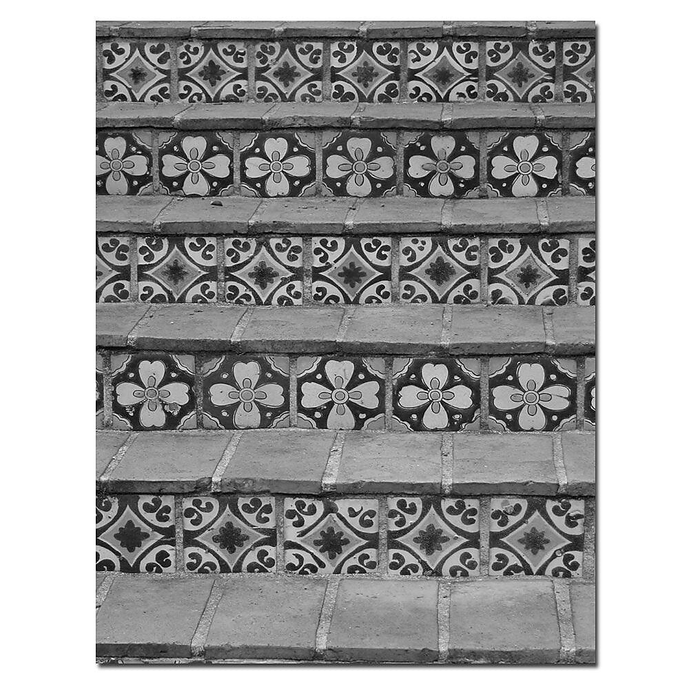 Trademark Fine Art Black and White Tiles by Patty Tuggle-Canvas Art