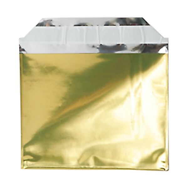 JAM Paper 5 x 6.125 Booklet Foil Envelopes with Self-Adhesive Closure, Gold, 25/Pack (1323266)
