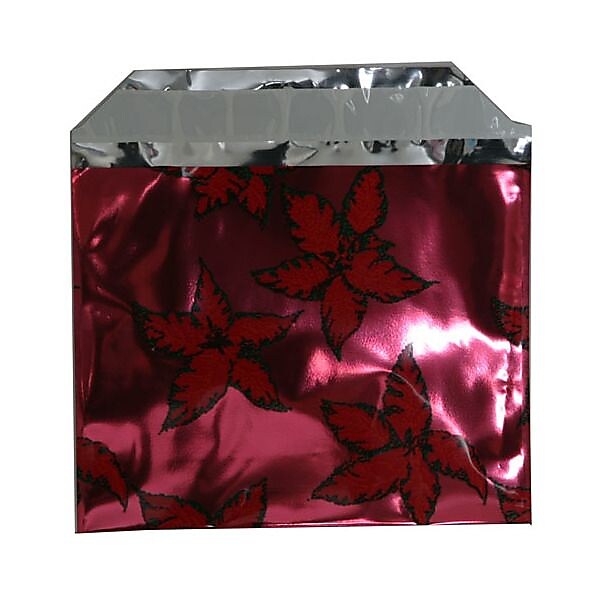 JAM Paper 5 x 6.125 Booklet Foil Envelopes with Self-Adhesive Closure, Red Holly, 25/Pack (21326676)