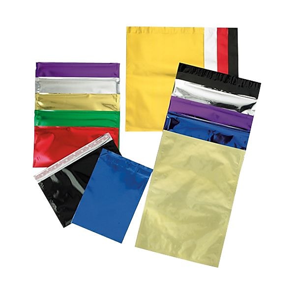 JAM Paper 10 x 13 Open End Foil Envelopes with Self-Adhesive Closure, Green, 100/Pack (01327713B)