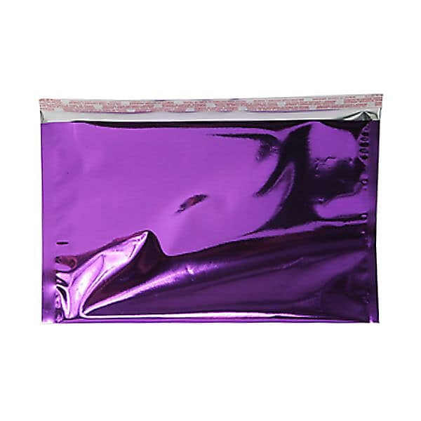 JAM Paper 6.125 x 9.5 Booklet Foil Envelopes with Self-Adhesive Closure, Purple, 25/Pack (1323286)