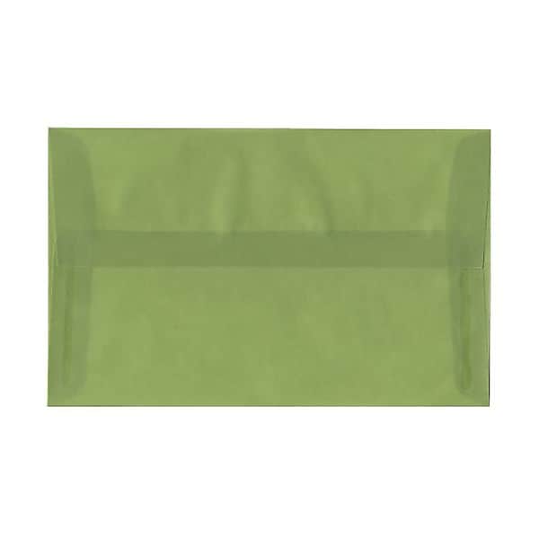 JAM Paper A10 Translucent Vellum Invitation Envelopes, 6 x 9.5, Leaf Green, 25/Pack (PACV853)