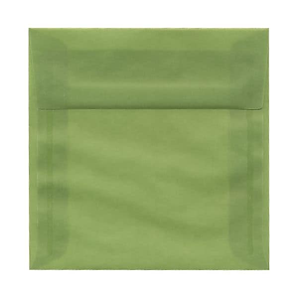 JAM Paper 6 x 6 Square Translucent Vellum Envelopes, Leaf Green, 25/Pack (PACV513)