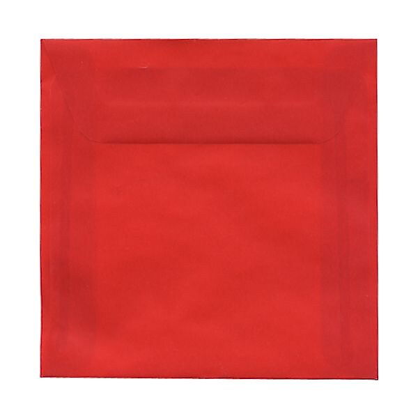 JAM Paper 6 x 6 Square Translucent Vellum Invitation Envelopes, Primary Red, 25/Pack (PACV515)
