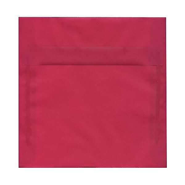 JAM Paper 8.5 x 8.5 Square Translucent Vellum Invitation Envelopes, Magenta Pink, 25/Pack (1592151)