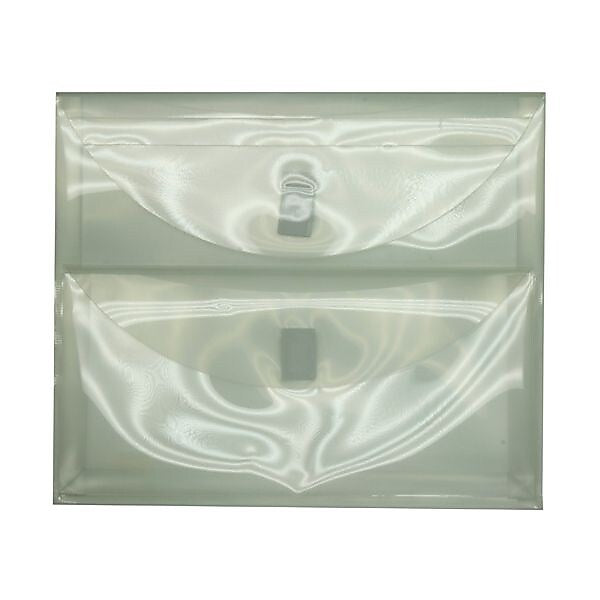 JAM Paper® 2 Pocket Plastic Envelope with Hook & Loop, Letter Booklet, 9.5 x 11.5, Clear, Sold Individually (B35218B)