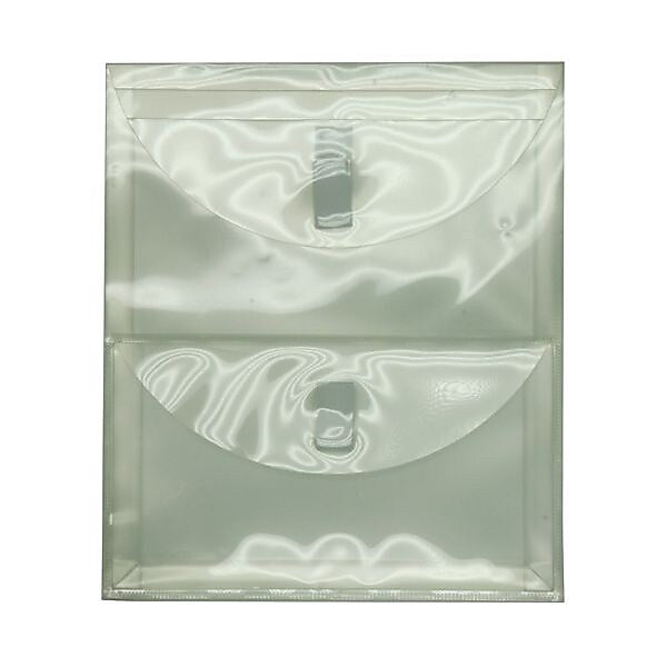 JAM Paper® 2 Pocket Plastic Envelope with Hook & Loop, Letter Open End, 9.5 x 11.5, Clear, Sold Individually (2163613478)