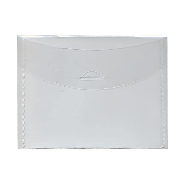 JAM Paper Plastic Envelopes with Tuck Flap Closure, Booklet, 5.5 x 7.375, Clear, 12/Pack (1541743)