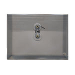 JAM Paper® Plastic Envelopes with Button and String Tie Closure, Index Booklet, 5.5 x 7.5, Smoke Gray, 12/Pack (920B1SM)