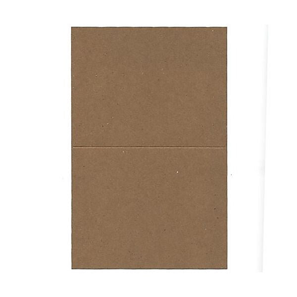 JAM Paper® Blank Foldover Cards, A2 Size, 4 3/8 x 5 7/16, Brown Kraft Paper Bag Recycled, 25/Pack (530910828)