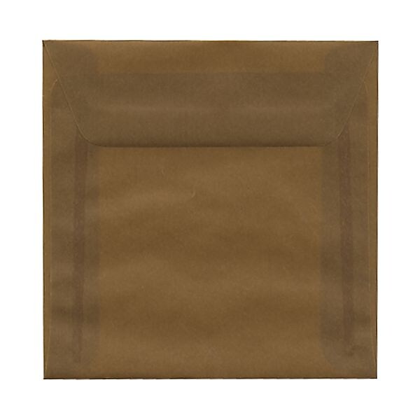 JAM Paper 6 x 6 Square Translucent Vellum Invitation Envelopes, Earth Brown, 25/Pack (1591937)