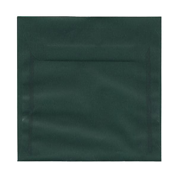 JAM Paper 6.5" x 6.5" Square Translucent Vellum Invitation Envelopes, Racing Green, 100/Pack (1592125B)