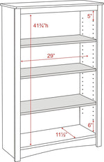 Prepac™ 4 Shelf Bookcase, Espresso