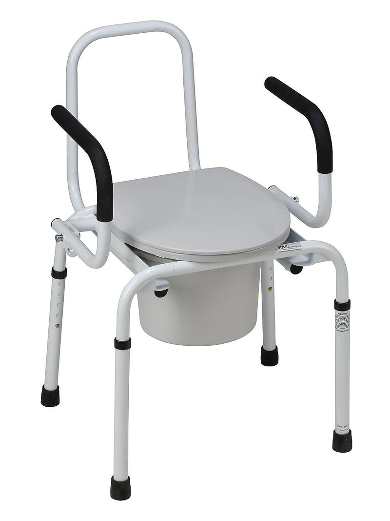 DMI® 250 lbs. Drop-Arm Steel Commode, Gray
