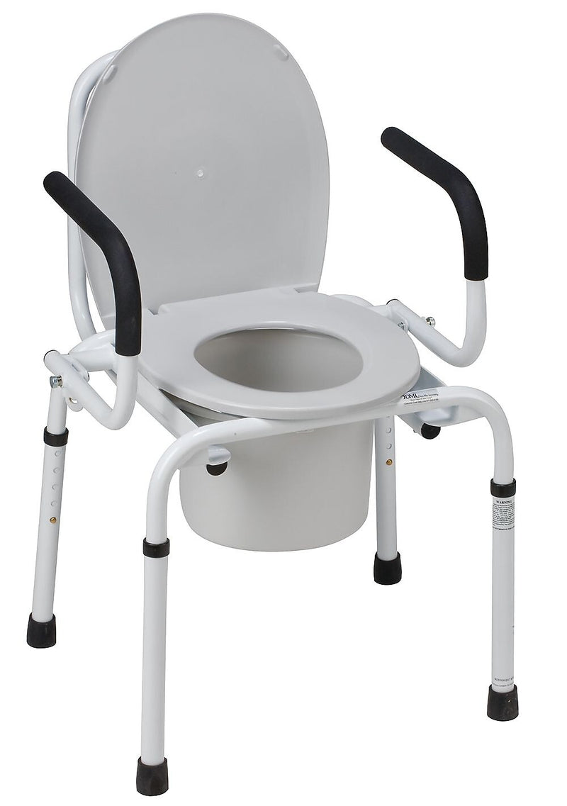 DMI® 250 lbs. Drop-Arm Steel Commode, Gray