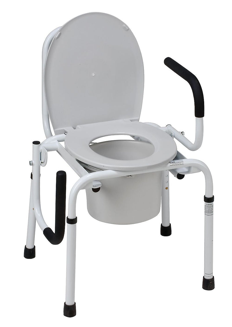 DMI® 250 lbs. Drop-Arm Steel Commode, Gray