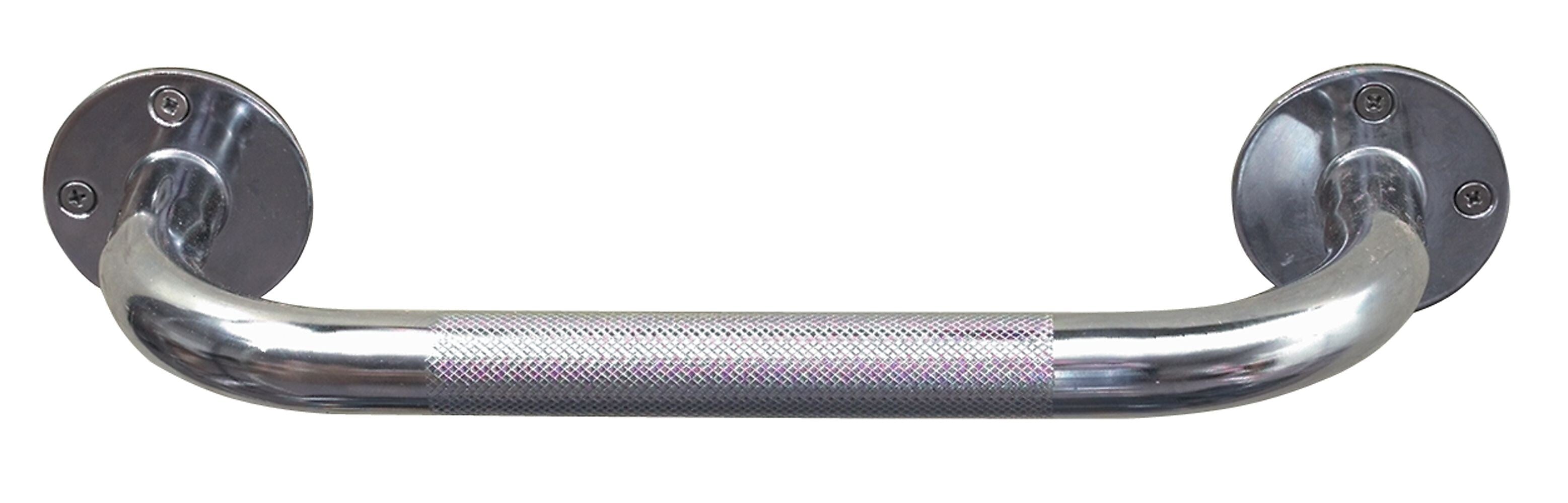 HealthSmart™ 12" Steel Knurled Grab Bar, Chrome