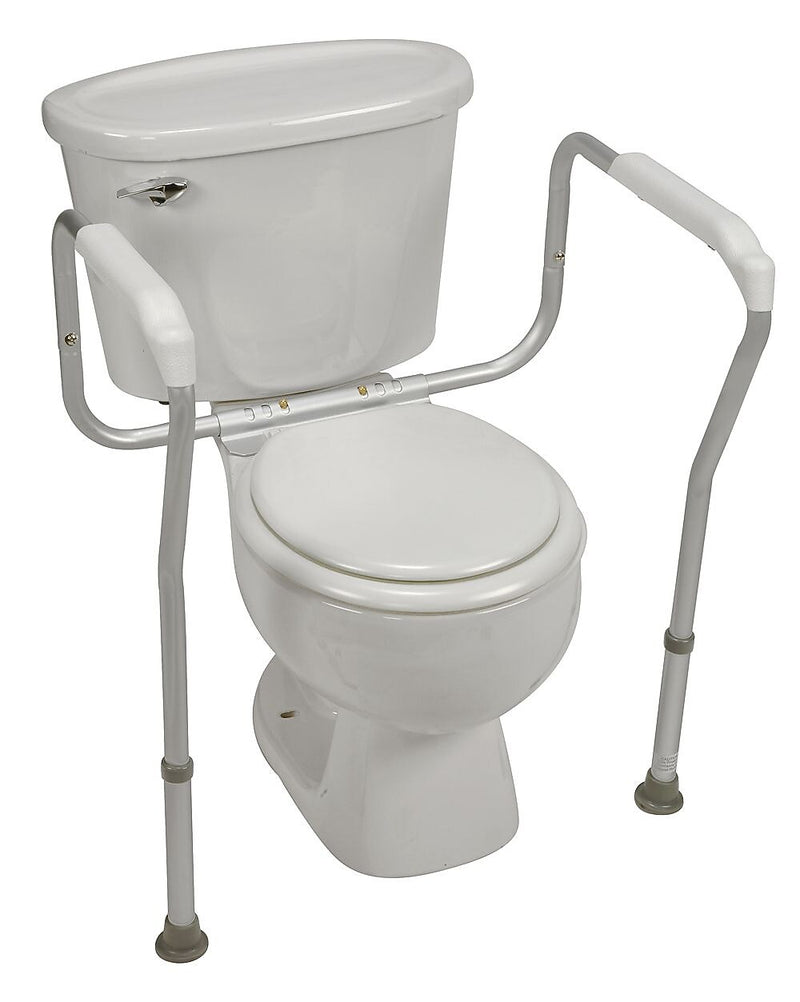 HealthSmart™ 250 lbs. Toilet Safety Adjustable Arm Support With BactiX™, Aluminum