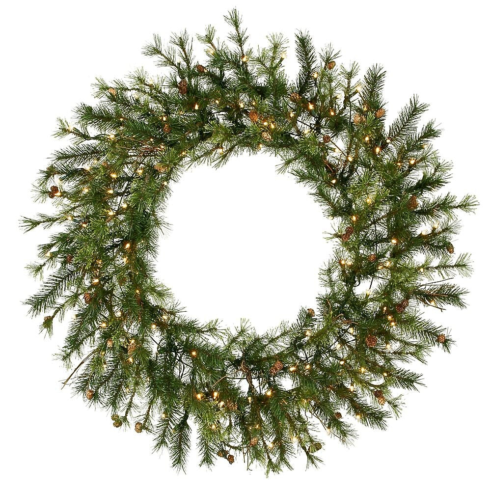 Vickerman 48" Mixed Country Pine Wreath With 220 Tips & 140 Dura-Lit Light, Green