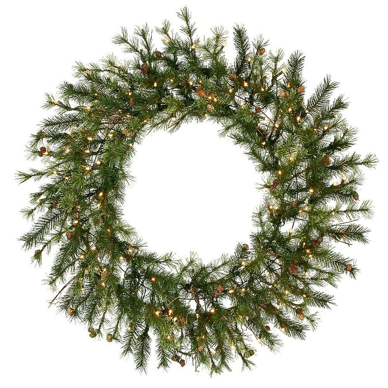 Vickerman 48" Mixed Country Pine Wreath With 220 Tips & 140 Dura-Lit Light, Green