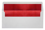 LUX 4 1/8" x 9 1/2" #10 60lbs. Envelopes, White With Red LUX Lining, 50/Pack