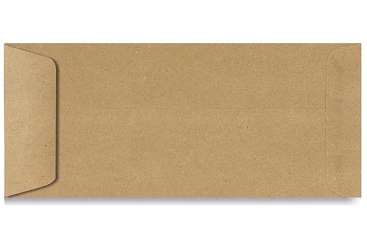 LUX 4 1/8" x 9 1/2" #10 70lbs. Open End Envelopes, Grocery Bag Brown, 50/Pack