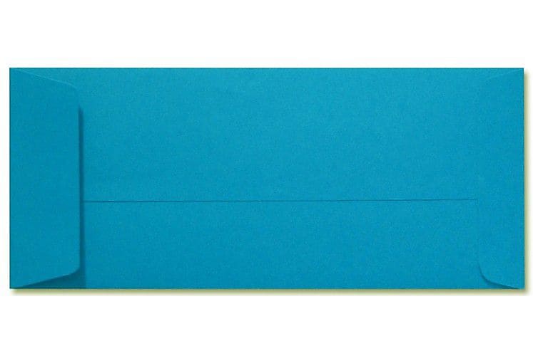 LUX 4 1/8" x 9 1/2" #10 80lbs. Open End Envelopes, Pool Blue, 50/Pack
