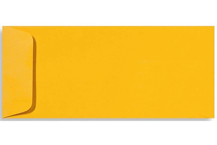 LUX Moistenable Glue #10 Window Envelope, 4 1/2" x 9 1/2", Electric Yellow, 50/Pack (4261-20-50)