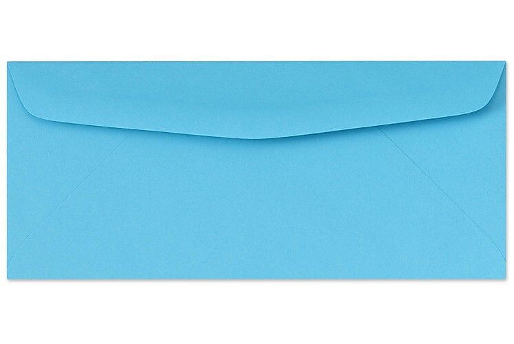 LUX 4 1/8" x 9 1/2" #10 60lbs. Bright Regular Envelopes, Blue, 50/Pack