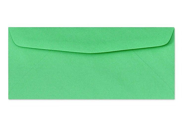 LUX 4 1/8" x 9 1/2" #10 60lbs. Bright Regular Envelopes, Green, 50/Pack