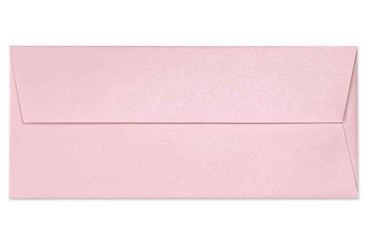 LUX 80lbs. 4 1/8" x 9 1/2" #10 Square Flap Envelopes, Rose Quartz Metallic Pink, 500/BX