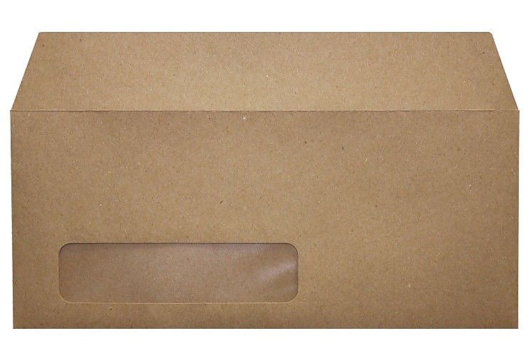 LUX #10 (4 1/8" x 9 1/2") Window Envelopes, Grocery Bag Brown, 500/Box