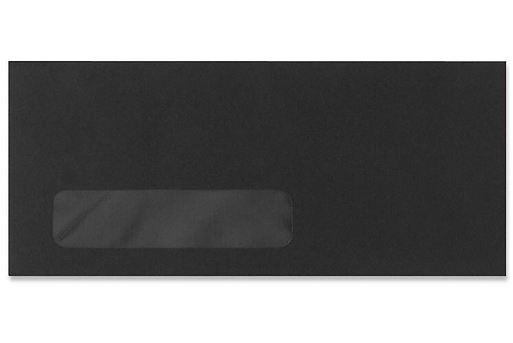 LUX 4 1/8" x 9 1/2" #10 Window Envelopes, Midnight Black, 50/Pack (F-4561-B-50)