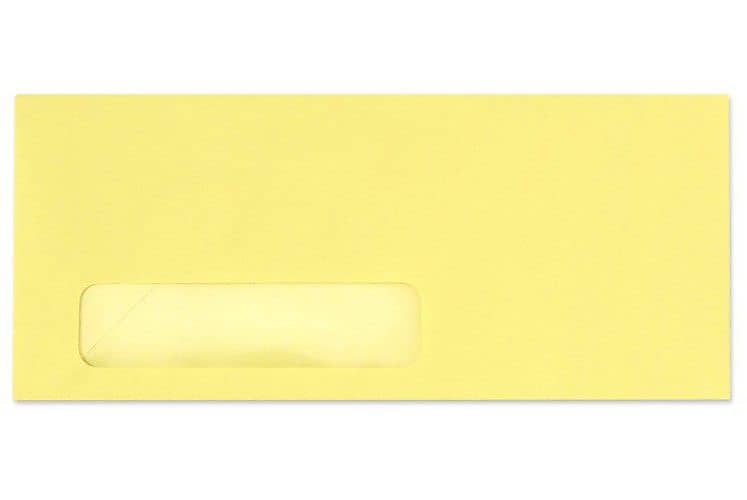 LUX 4 1/8" x 9 1/2" #10 Window Envelopes, Pastel Canary Yellow, 50/Pack