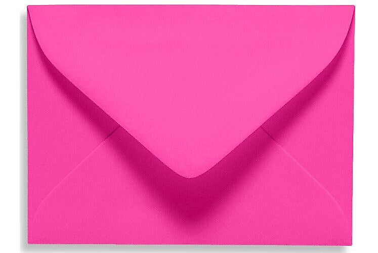 LUX 2 11/16" x 3 11/16" 70lbs. #17 Mini Envelopes W/Glue, Magenta Pink, 50/Pack